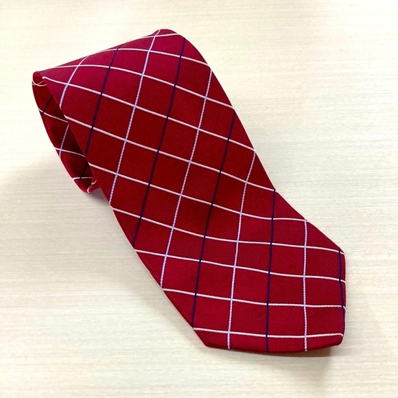 Brooks Brothers Makers Men's‎ Neck Tie Red Plaid - Picture 1 of 6